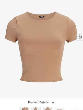 NWT Express Women's Charcoal GREY 90s Crewneck Crop Top
